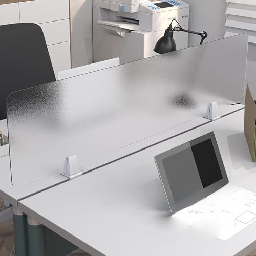 Desk Privacy Divider for Office, Acrylic Frosted Desk Privacy Panel, Translucent Privacy Screen Panel, Clamp-on Screen Partitions Divider for Office School Dorm,39.4x11.8in/100×30cm - size: 39.4x11.8in/100×30cm