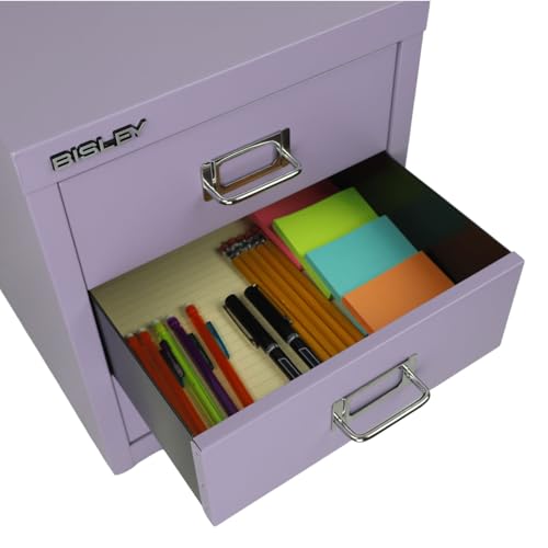 Bisley 3-Drawer Steel MultiDrawer Cabinet - Lilac - color: Lilac, size: 3 Drawer