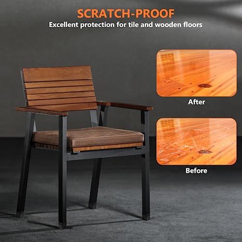 36Pcs Square Chair Leg Floor Protectors, Chair Leg Protectors for Hardwood Floors, Furniture Sliders for Chair Legs, Felt Furniture Pads, Silicone Chair Leg Caps Covers, Small(Black) | Silicone Chair Leg Covers with Felt Pads, Protect Wood Tile Floors Ant