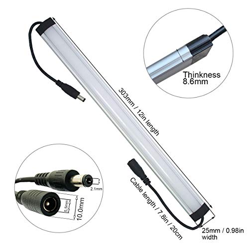 Litever Under Cabinet LED Light Bar Kits Plug in 3 pcs 12 inches Light Bars per Set Warm White 3000K 20W 1000 Lumen Dimmable for Kitchen Cabinets Counters Bookcases (3 Bars Kit-3000K) - color: Warm White 3000k