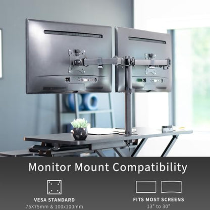 VIVO Black 36 in Standing Desk Converter with Monitor Stand, DESK-V036K-M2 - color: Black, size: 36"