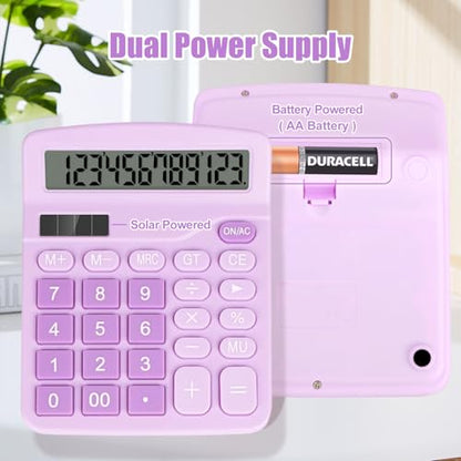 Desktop Calculator, Purple Calculator Big Buttons, 12-Digits - color: Purple