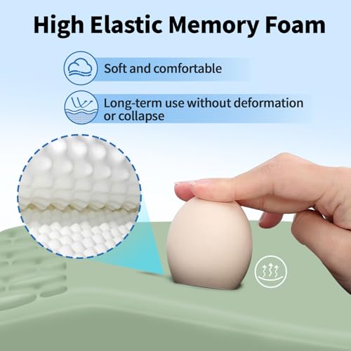 YIWEI Ergonomic Mouse Pad with Wrist Rest for Carpal Tunnel Pain Relief - color: Green