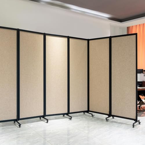 Room Partition 2.0 Upgrade Version,8'2"L* 6'7"H,4 Panel，Beige - color: Beige, size: 4