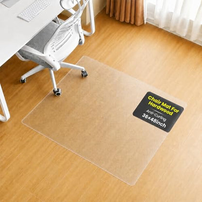 Heavy Duty Chair Mat, 36" x 48" Clear Frosted PVC Chair Mat, 1.5mm Floor Protector for Rolling Chairs, Wood and Tile Floors, Home Office - size: 36 × 48 in