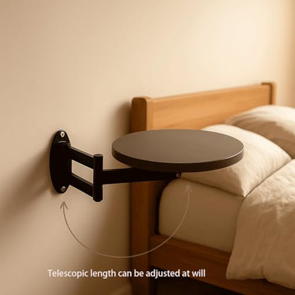 Wall Mounted Folding Table, Perfect for Bedside/Sofa Side/Desk | Floating Desk for Wall,Table for Small Spaces, Bedside Folding Coffee Table,with Heavy-Durability Brackets