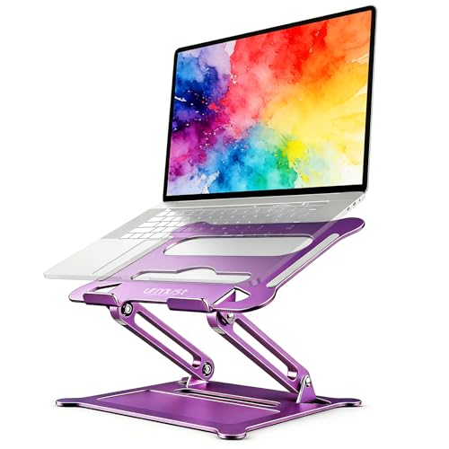 Urmust Adjustable Laptop Stand for Desk, 10-15.6“ Laptop Riser, Purple - color: E-Purple