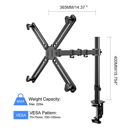 Non-VESA Single Monitor Arm Desk Mount with VESA Adapter Brackets - size: 13-27IN, style: With Adapter Kit