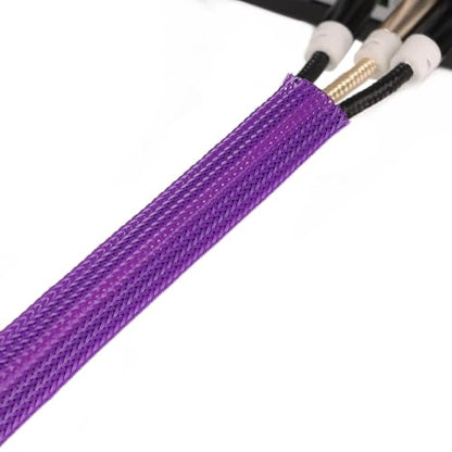 25ft PET Expandable Braided Cable Sleeve 3/8inch(10mm) Pet Braided Cable Sleeve for Audio Video Device Wire Automotive Wire (Purple) - color: Purple, size: 10mm"(3/8 inch)