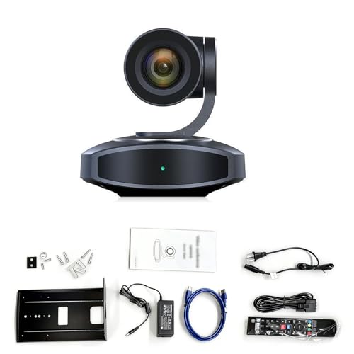 4K PTZ Camera AI Tracking 10X Optical Zoom 250 Rotation PoE LAN USB Output Camera for Conference Teaching Live Streaming (US Plug)