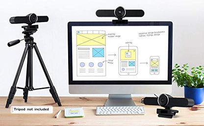JACKLY Conference Room Camera with Microphone and Speaker, Wide Angle USB Video Conference Camera for Mac, PC, Laptop, Desktop (Black Big) - color: black big