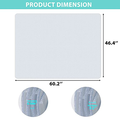 LEMY 46 Inch x 60 Inch 1/11 Inch (2.2MM) Thickness PVC Floor Office Chair Mat Transparent Plastic Carpet Floor Protector for Chair Desk Home Office - size: 46x60