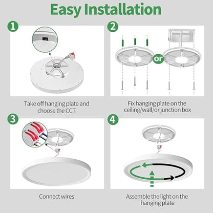 9Inch 6PK White LED Flush Mount Ceiling Light, Dimmable 5CCT, 18W, 1860LM | 2700K/3000K/4000K/5000K/6000K CCT, White Close to Ceiling Round Flat Panel Light, Super Slim LED Ceiling Light for Bedroom - color: White, size: 9"-6PK-DM
