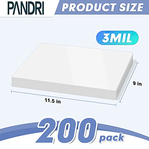 PANDRI 200 Pack Clear Thermal Laminating Sheets, 9 x 11.5-Inch, 3 Mil - size: 200 Pack