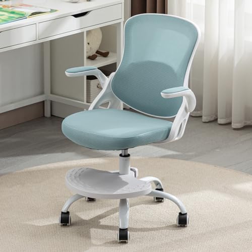 Kids Desk Chair,Ergonomic Study Chair with Adjustable Height,Swivel Mesh Desk Chair with Wheels,Home Office Chair for Children in Home Bedroom Blue - color: Blue