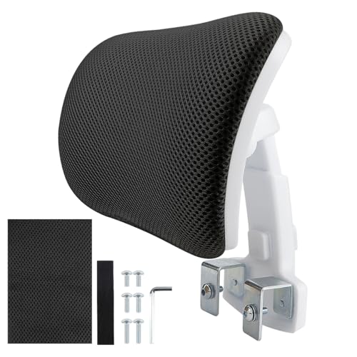 Office Chair Headrest Attachment Head Support Cushion Chair Mesh Head Rest Black Mesh Frame Adjustable Height Angle for Ergonomic Office Chair - color: Color 2