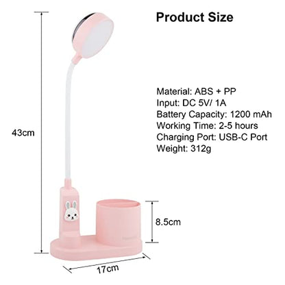 Pink Desk Lamp for Home Office, Touch Small Table Light for Kids - color: Pink-Star Projection