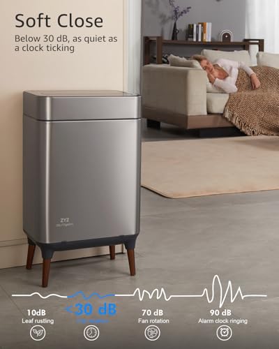 Kitchen Trash Can with Lid 13 Gallon, Automatic Touchless Sensor with Legs | Smart Butterfly Soft-close Lid, 2400mAh Rechargeable Battery, with 20 Trash Bags for Office Bedroom - color: 20 Count Trash Bags