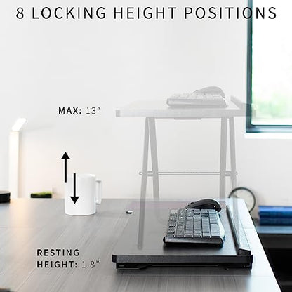 VIVO Black 27 in Single Top Keyboard and Mouse Riser, DESK-V000P - color: Black