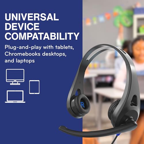 TWT Audio Ergo TW110 Premium On-Ear Headset - 3.5mm Jack | Wired Headphones, Noise Reducing Microphone, For Classrooms, School, Students, & Teachers, Universal Device Compatibility - style: 3.5mm Jack
