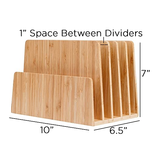 MobileVision Bamboo Multi Device Organizer for Smartphones, Tablets and Laptops, 5 Slots - color: 5 -Slot Stand