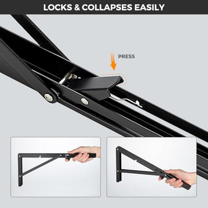 JOY DECOR Matte Black Folding Shelf Brackets, 14 Inch, 2 Pack - size: 14 Inch