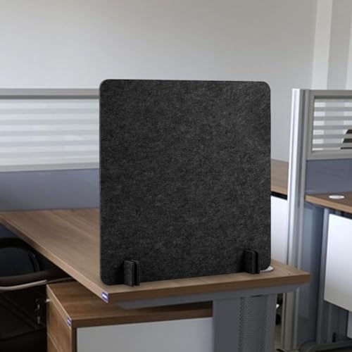 Acoustic Desk Divider Stand Up Privacy Partition Soundproof Felt Screen Lightweight Design Suitable for, Square Black - color: Square Black