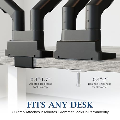 VIVO PRO Heavy Duty, Premium Dual Ultra-Wide Monitor Tension Arm, 24 inch to 38 inch Screens, Holds 59.4 lbs per Arm, Desk Mount Monitor Stand for 2 Ultrawides, Black, PRO-ST245B - color: Black