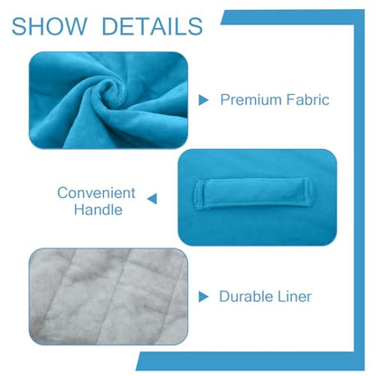MeMoreCool Square Stuffed Pouf Ottoman Foot Rest, Floor Pouf Foot Stool with Foam Chunk Filling, Soft Stuffed Ottoman Footrest for Living Room, Blue - color: Striped Blue