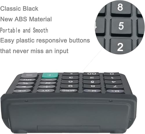 Calculators, BESTWYA Large Button Desk Calculator (Black, Pack of 5) | 12-Digit Dual Power Angled LCD Display Handheld Desktop Feature for Office, School, Home - color: Black, Pack of 5