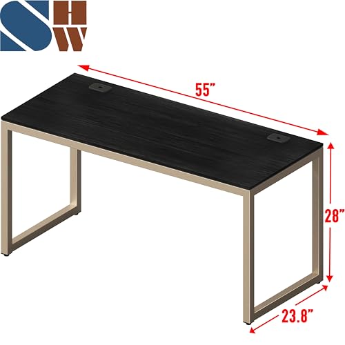 SHW 55-Inch Commercial-Grade Office Computer Desk, Espresso - color: Espresso, size: 55-Inch
