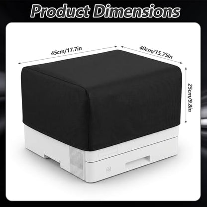 Universal Printer Dust Cover, Elastic Waterproof Printer Cover, Black Printers Protective Covers Compatible with HP DeskJet Epson XP Series, UV-resistant, 17.7x 15.75 x 9.8 inch