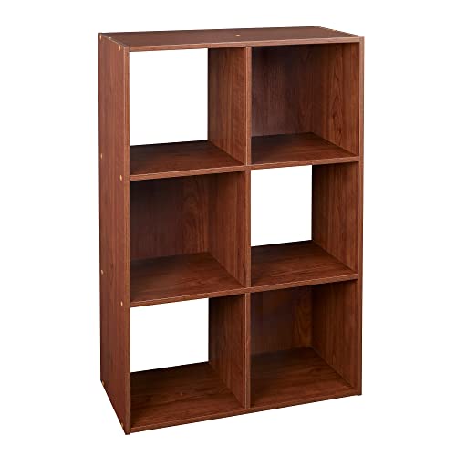 ClosetMaid Cubeicals 6 Cube Storage Shelf Organizer Bookshelf, Stackable, Vertical Or Horizontal, Easy Assembly, Wood, Dark Cherry Finish - color: Dark Cherry, size: 6-Cube