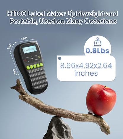 Label Maker Machine with Tape, Handheld Portable Wire Label Maker | Waterproof Labels 12mm Laminated, H1100 Labelmaker with Keyboard, Backlight & One-Touch Key, Industrial Electrical Office Use - color: Black, style: Label maker with Tape