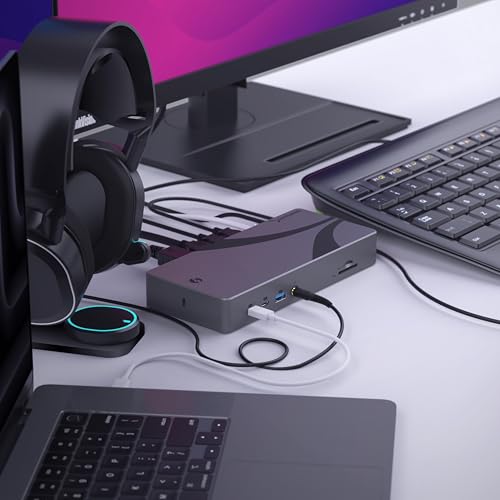 SABRENT Thunderbolt 4 Docking Station, 8K/4K, HDMI 2.1, GbE (DS-T4MF) | TB4 ports; USB4 & TB3 compatible; DP 1.4; USB-C/A; Gigabit Ethernet; SD/TF; Win/Mac - style: Thunderbolt 4 Dock – Full I/O