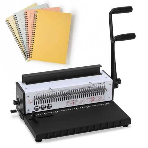1500B34R Binding Machine Iron Ring A4 Paper Binder Tool Punch 15 Sheets/Bind 130 Sheets Multifunctional Binder Puncher for Home & Office