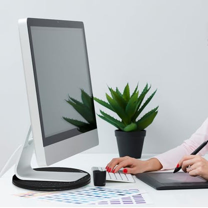 LapWorks 10 inch Heavy-Duty Swivel Base - 0.8" Profile, Supports 100lbs - 360˚ Rotating Turntable and Lazy Susan Stand for Monitors, Computers, Plants, More - size: 10-Inch