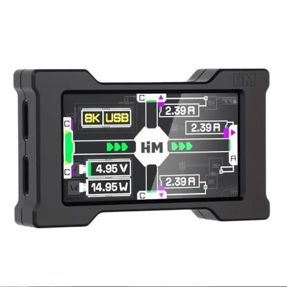 USB C Hub Docking Station with 1.9”IPS Smart Display, Power Monitor Screen | Aluminum Alloy Mini Desktop Dock, 2-In 3-Out 8K Usbc Splitter, DIY GIF Digital Photo Frame for Gaming & Desk Setup, Black