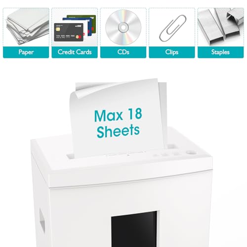 WOLVERINE SD9113 P4 Cross Cut Paper Shredder, Quiet,18 Sheet, 60 Min, White - color: White