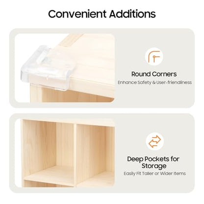 15 Cube Storage Organizer - Solid Wood Bookshelf - Cube Shelf - Vertical or Horizontal Bookcase - Open Book Shelf - Easy Assembly for Bedroom, Living Room, Office - size: 15-Cube