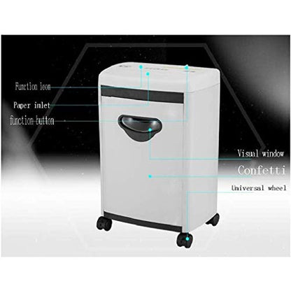 Shredder with Wheels-6 Sheet Crosscut Paper，CD and Credit Card，5Minutes Continuous Run Time