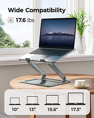 LORYERGO Adjustable Laptop Stand, Portable for 17.3inch Laptops, Holds Up to 17.6lbs, Ergonomic Posture & Heat Dissipation - Gray - color: Gray