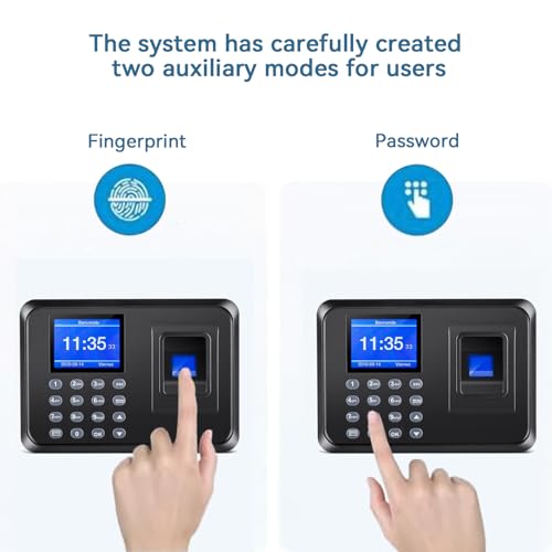 Time Clocks for Employees Small Business, Time Clock, Attendance Machine with Fingerprint, and Password Punching in One,Office