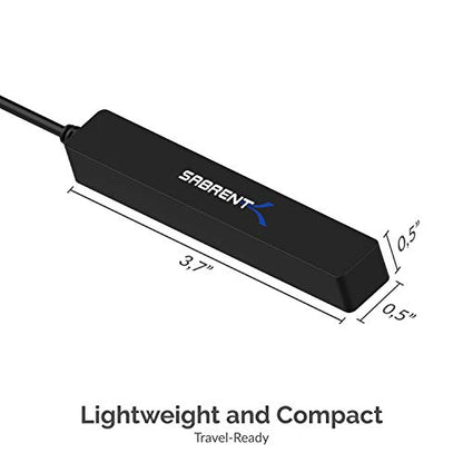 SABRENT 4-Port Portable USB 2.0 Hub for Laptop & Tablet (HB-MCRM) - size: 4-PORT