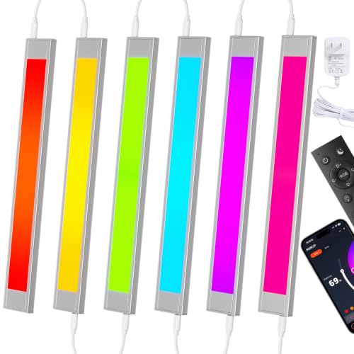 VST 6Pack RGB Under Cabinet Lighting with Adjustable White LightShelves | Ultra-Thin LED Light Bars, APP & Voice Control (Alexa/Google), Remote & Button Control, Linkable Lights for Kitchen Cabinets