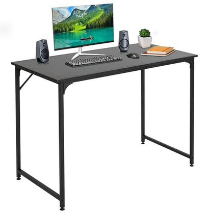 BestOffice Computer Desk,47 inches Home Office Desk Writing Study Table Modern Simple Style PC Desk with Metal Frame,Black - color: Black, size: 47 inch