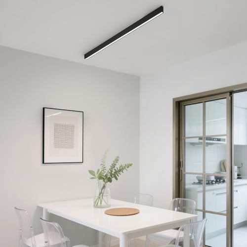 Black ceiling light LED, used for living room, bedroom, hallway, kitchen, - size: 59IN