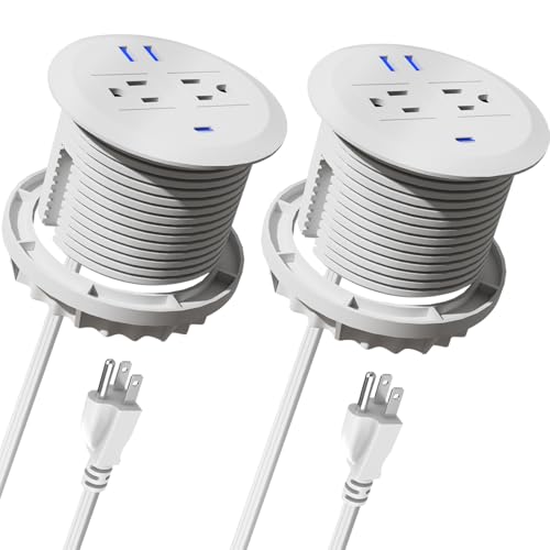 3-inch Desktop Power Grommet,2-Pack,10ft Cord,PD20W USB-C,White - size: White,10 ft Cord