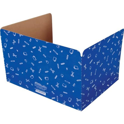 Really Good Stuff - 163200BL Standard Privacy Shields for Student Desks – Set of 12 - Matte - Study Carrel Reduces Distractions - Keep Eyes from Wandering During Tests, Blue with School Supplies Pattern | Ages 4+, PreK+, Create a Distraction-Free Learning