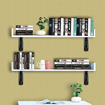 Sumnacon 2 Pcs 14 Inch Folding Shelf Brackets Metal Table Shelf Hinges - color: Black, size: 14 Inch